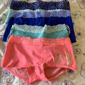 Pink Lace Trim Bottoms - Pink, Blue, Green boy shorts. New without tags